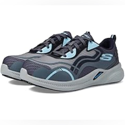 343. Slightly used SIZE 10 Skechers Gray and Blue Men's Sneakers