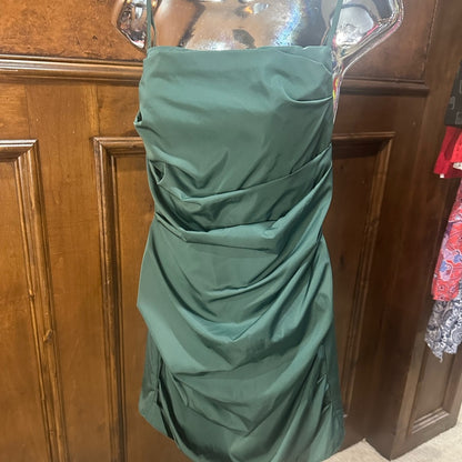 SIZE S Amanda Uprichard Green Ruched Spaghetti Strap Mini Dress