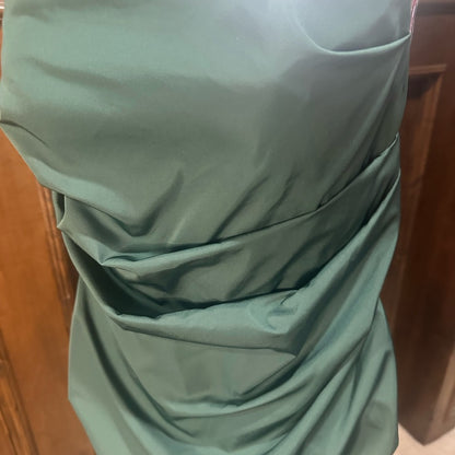 SIZE S Amanda Uprichard Green Ruched Spaghetti Strap Mini Dress