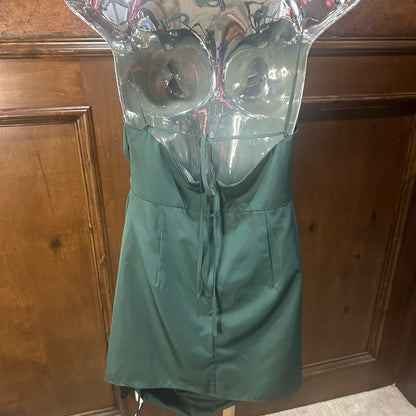 SIZE S Amanda Uprichard Green Ruched Spaghetti Strap Mini Dress