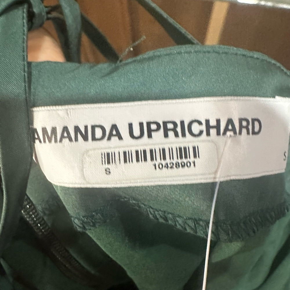 SIZE S Amanda Uprichard Green Ruched Spaghetti Strap Mini Dress