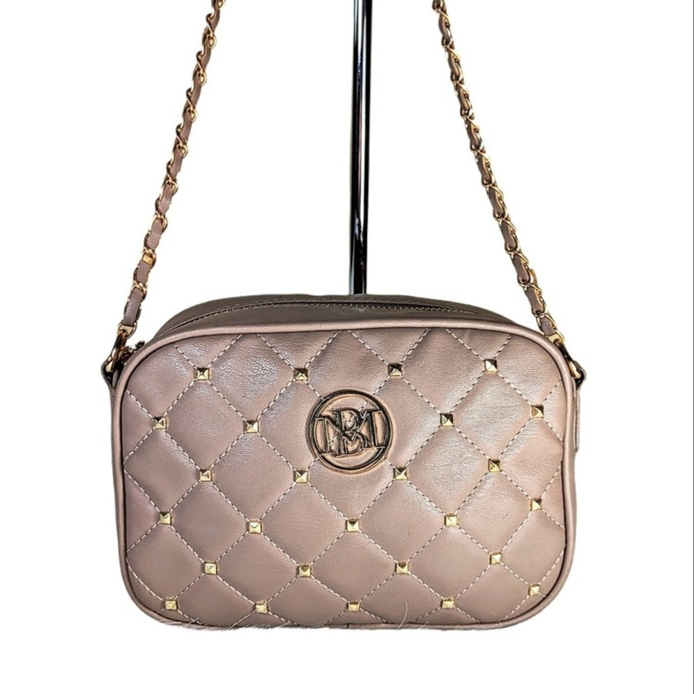 NWT Badgley Mischka Blush Quilted Crossbody Bag with Gold Hardware