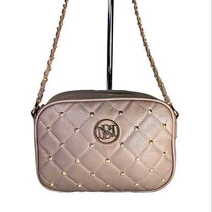 NWT Badgley Mischka Blush Quilted Crossbody Bag with Gold Hardware