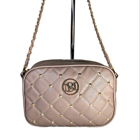 NWT Badgley Mischka Blush Quilted Crossbody Bag with Gold Hardware