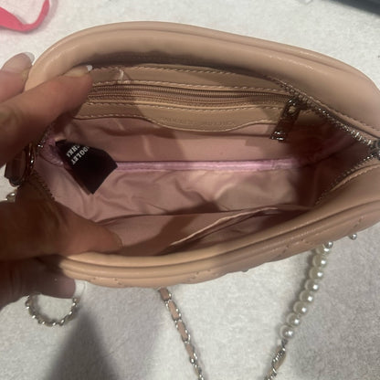 NWT Badgley Mischka Blush Quilted Crossbody Bag with Gold Hardware