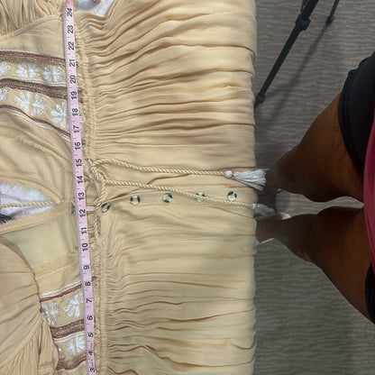 SIZE S Free People Yellow Resort Sundress w/Plunge Neckline, Flutter Sleeves