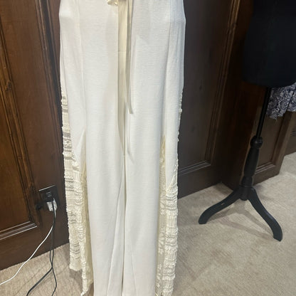 NWOT SIZE L POL Cream Wide Leg Lace Panel pants.