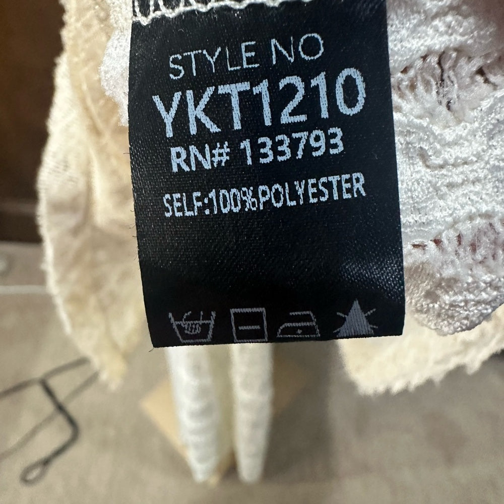 NWOT SIZE L POL Cream Wide Leg Lace Panel pants.