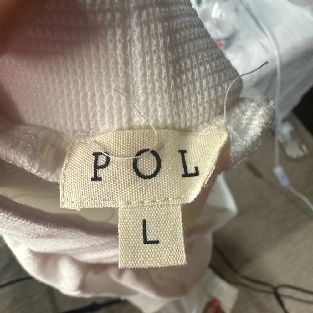 NWOT SIZE L POL Cream Wide Leg Lace Panel pants.