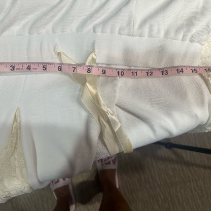 NWOT SIZE L POL Cream Wide Leg Lace Panel pants.