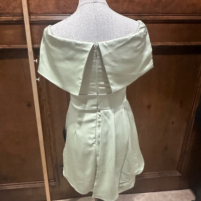 Lulu's Off-Shoulder Light Green Mini Dress