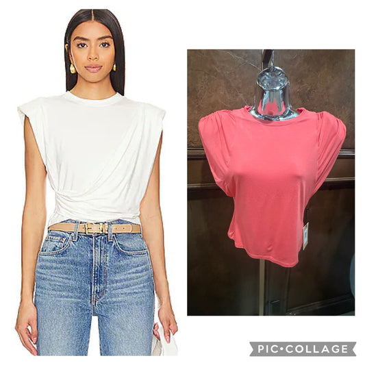 NWT SIZE S Bailey 44 Coral and White Muscle Tees