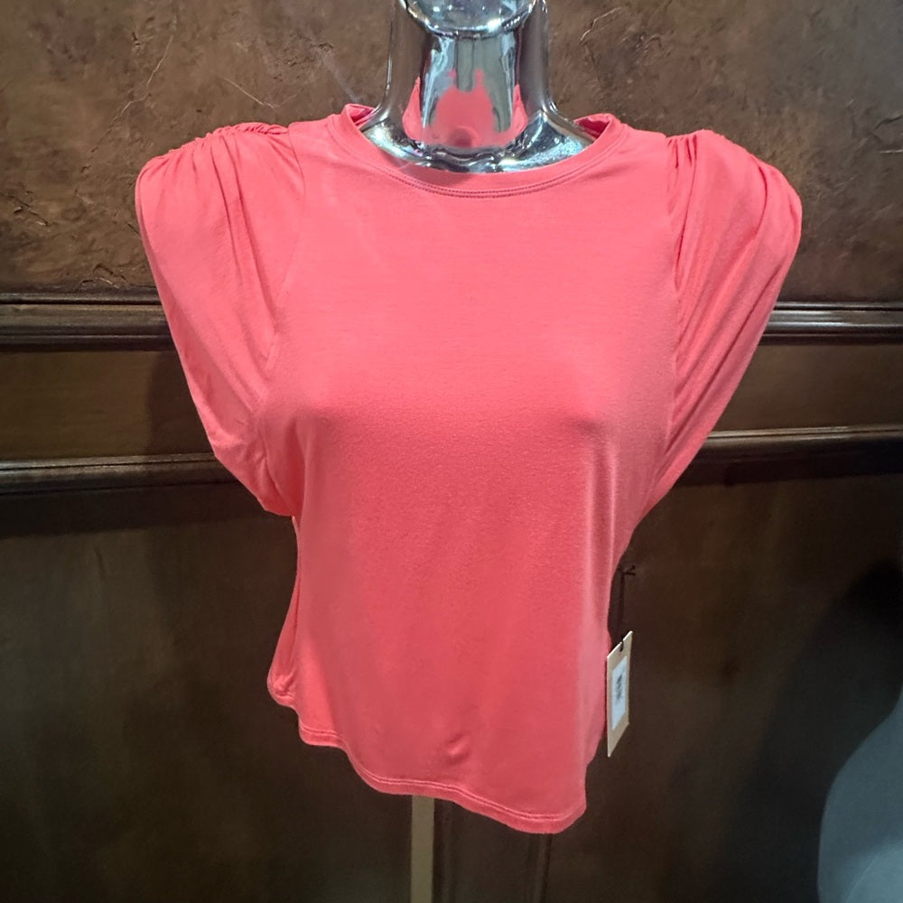 NWT SIZE S Bailey 44 Coral and White Muscle Tees