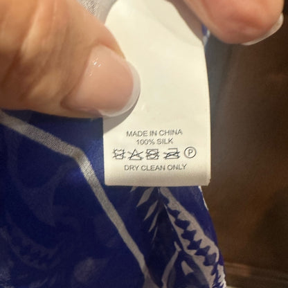 SIZE S Kate Spade Blue and White Geometric Blouse