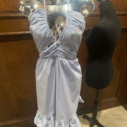 NWT SIZE L Bailey 44 Sky Blue Strapless Dress