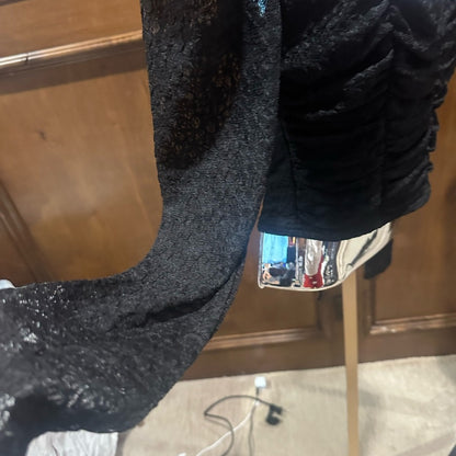 NWT SIZE S Lulu's Midnight Black Long Sleeve Bodysuit