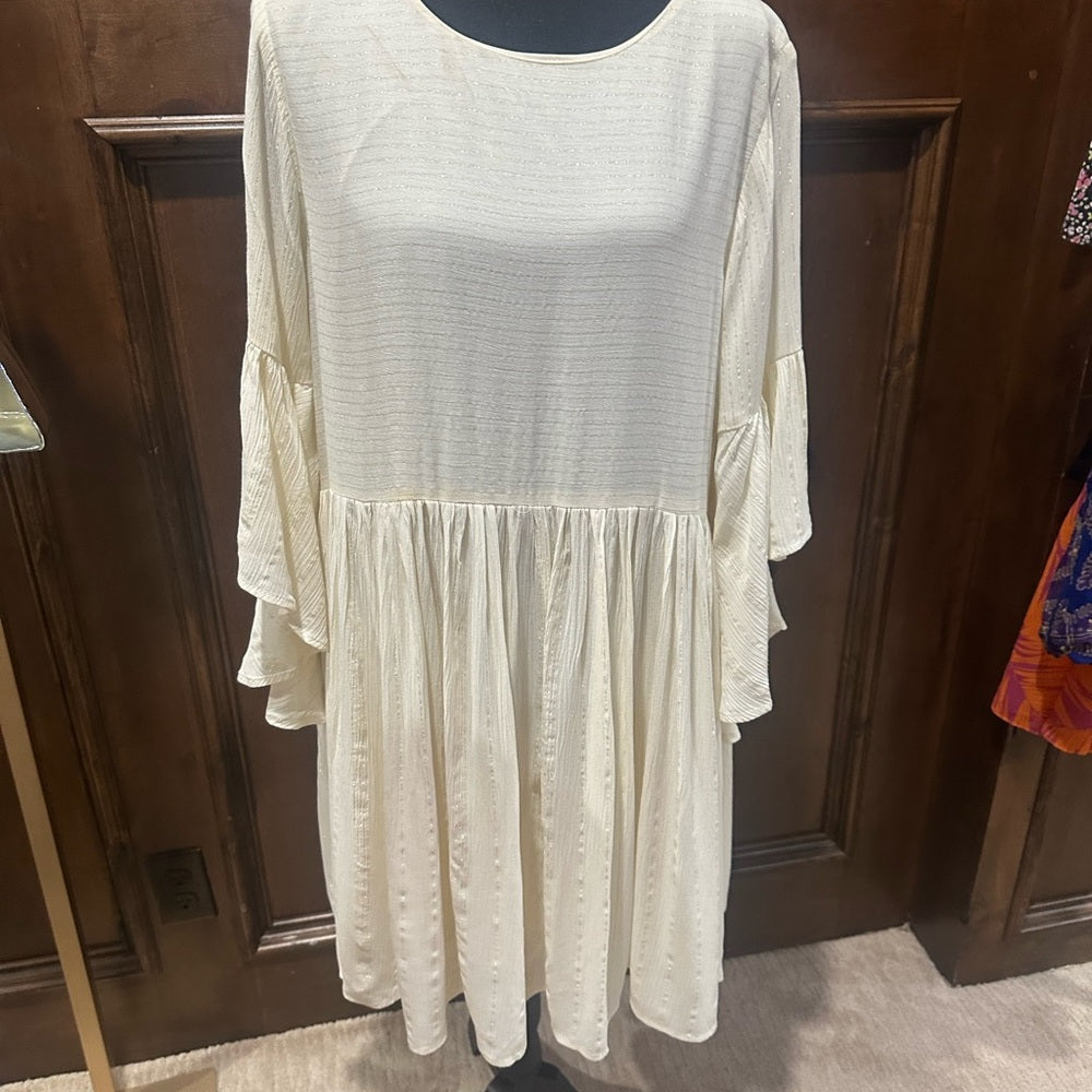 Umgee Cream Dress with Ruffled Details