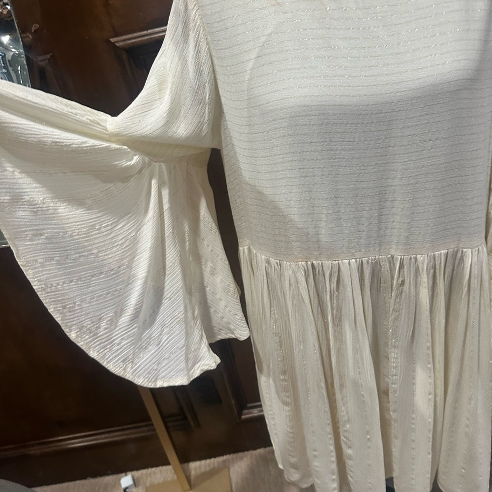 Umgee Cream Dress with Ruffled Details