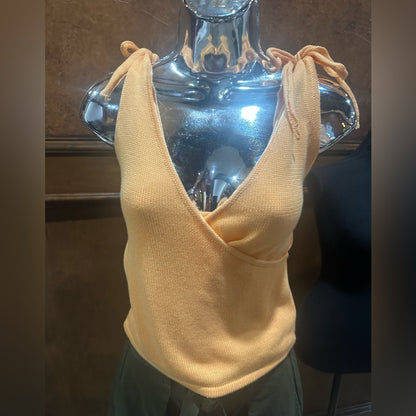 NWT SIZE S Lulu's Apricot Tie-Shoulder Tank Top