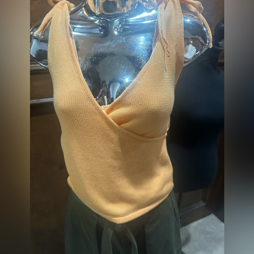 NWT SIZE S Lulu's Apricot Tie-Shoulder Tank Top