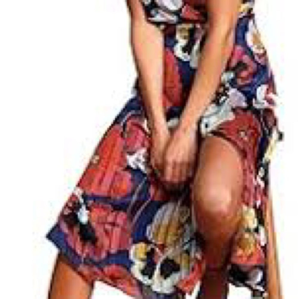 NWT SIZE XS Lulu's Multicolor Floral Midi Dress