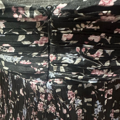 NWT SIZE M Lulu's Black and White Floral Ruffle Mini Dress