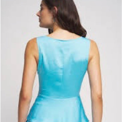 NWT SIZE M Bailey 44 Aqua Sleeveless Ruched Crop Top