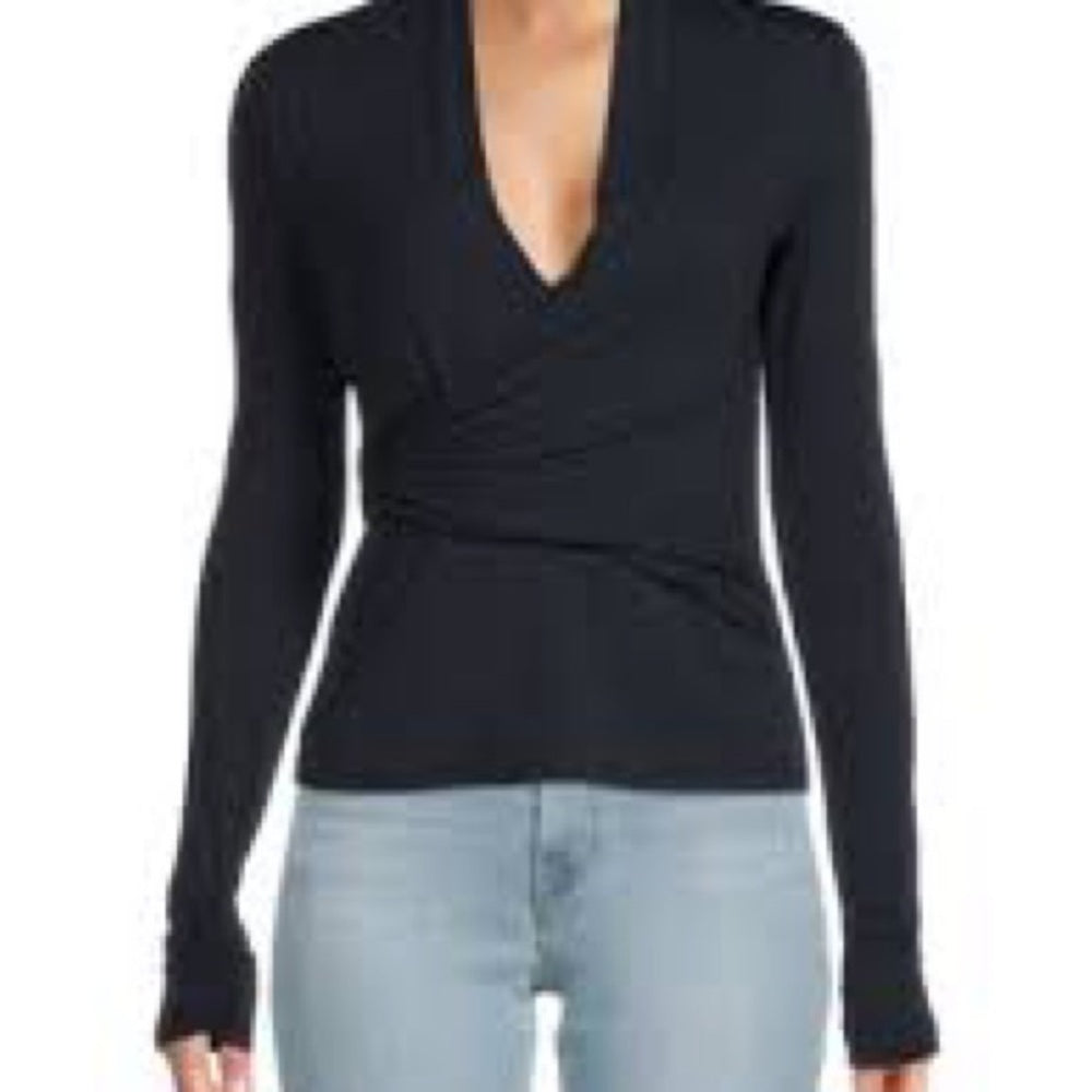 NWT SIZE M Bailey 44 Blue Wrap Top