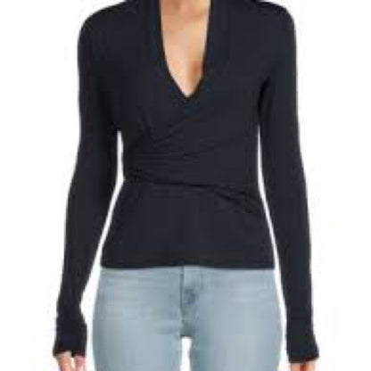 NWT SIZE M Bailey 44 Blue Wrap Top