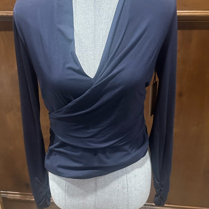 NWT SIZE M Bailey 44 Blue Wrap Top