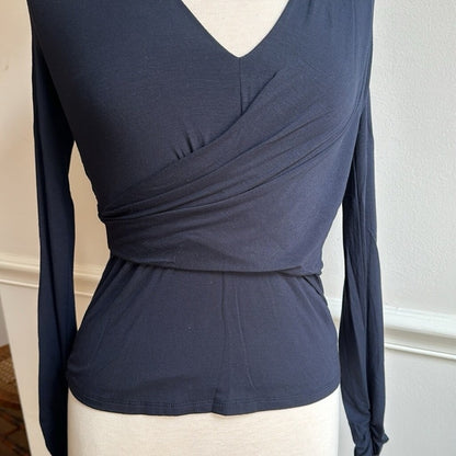 NWT SIZE M Bailey 44 Blue Wrap Top
