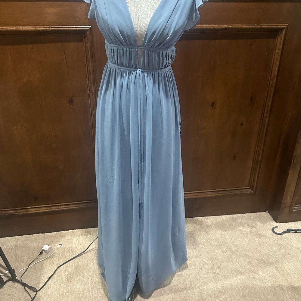 NWT SIZE XS Lulu's Elegant Blue Maxi Dress