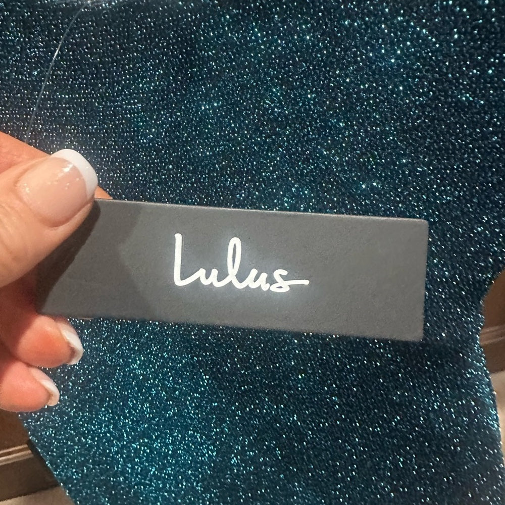 NWT SIZE XS Lulu's Sparkling Blue Mini Dress