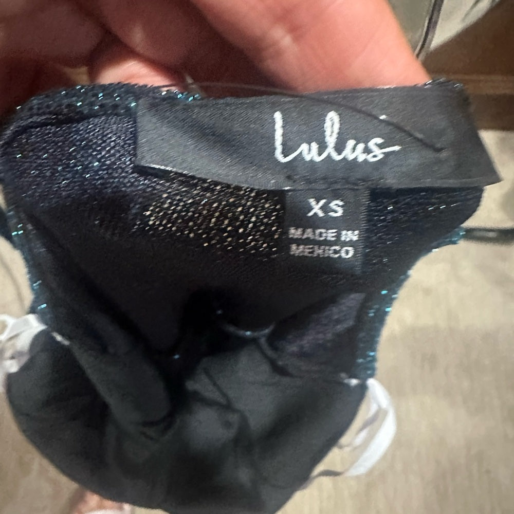 NWT SIZE XS Lulu's Sparkling Blue Mini Dress