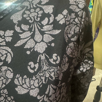 NWT SIZE 8 Boohoo Elegant Black and Cream Patterned Long Sleeve Dress