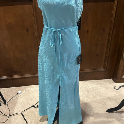 NWT SIZE S Lulu's Strapless Blue Satin Dress