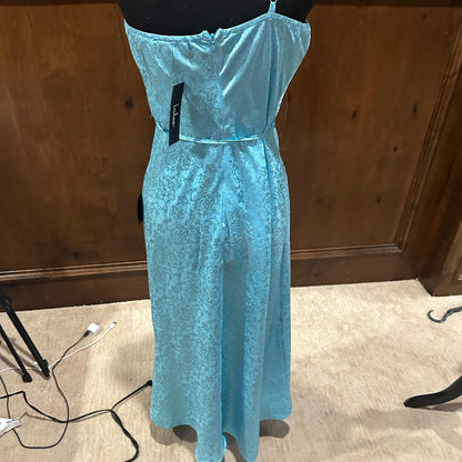 NWT SIZE S Lulu's Strapless Blue Satin Dress