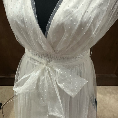 NWT SIZE XS Lulu's Elegant White Midi Dress