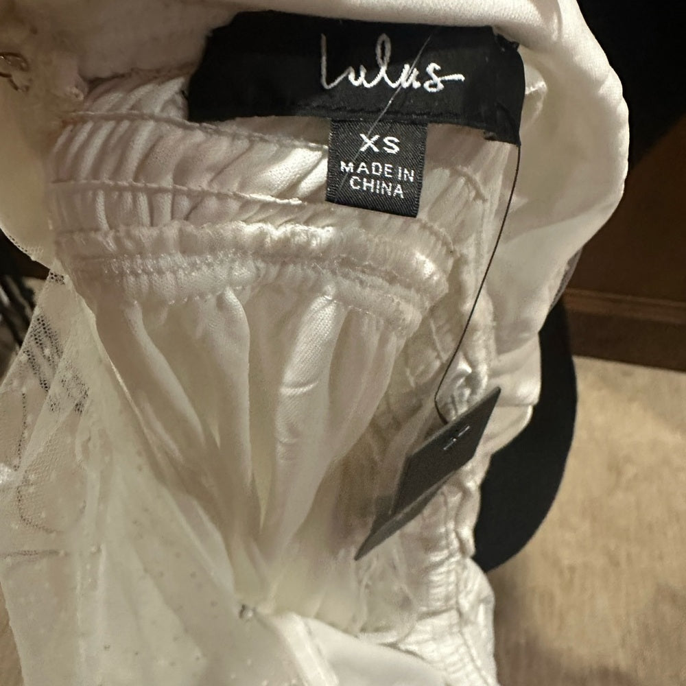 NWT SIZE XS Lulu's Elegant White Midi Dress