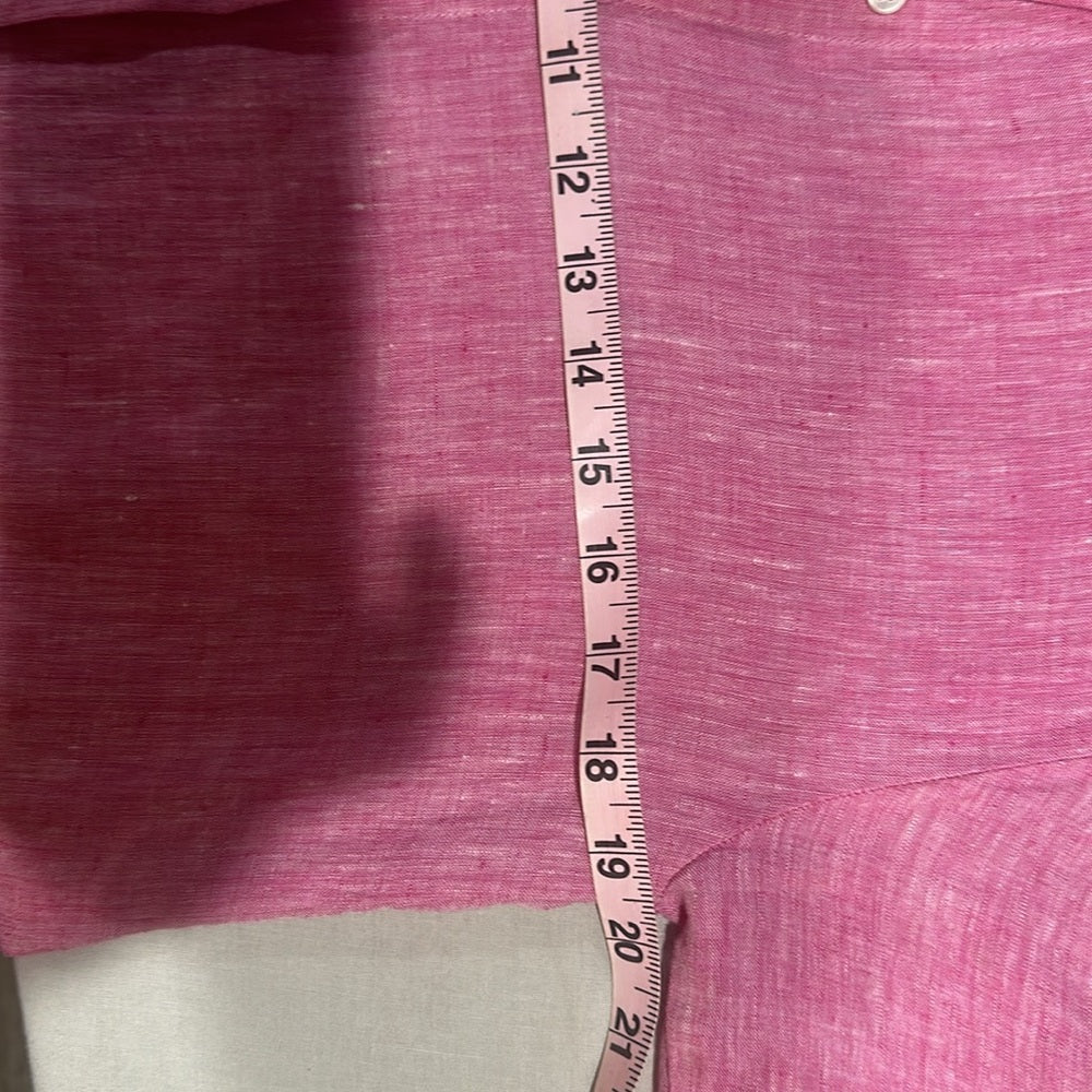 NWT SIZE 0 Hartford Pink 3/4 Sleeve Button Down Shirt