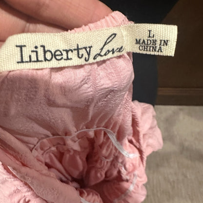 NWOT SIZE L Liberty Love Blush Pink Tiered Mini Dress