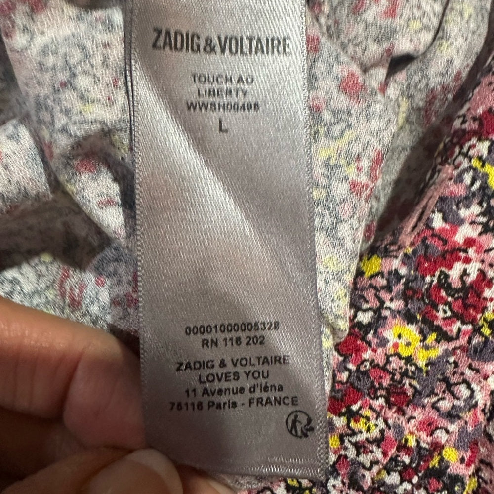 NWT SIZE L Zadig & Voltaire Floral Print Blouse - Multicolor