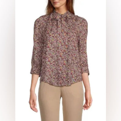 NWT SIZE L Zadig & Voltaire Floral Print Blouse - Multicolor