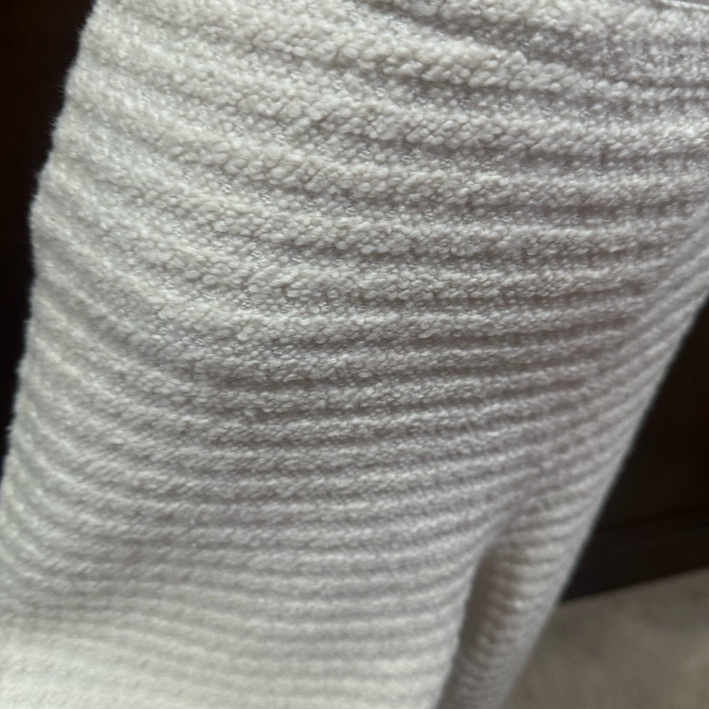 NWT SIZE 40 Sandro Cream Textured Wide Leg Pants