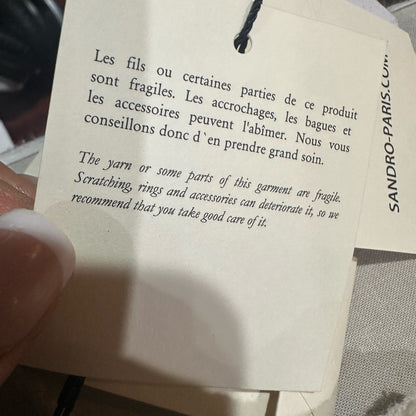 NWT SIZE 40 Sandro Cream Textured Wide Leg Pants