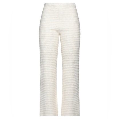 NWT SIZE 40 Sandro Cream Textured Wide Leg Pants