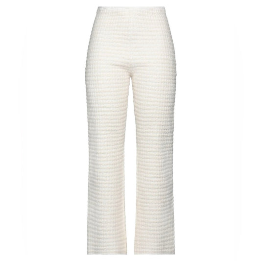 NWT SIZE 40 Sandro Cream Textured Wide Leg Pants