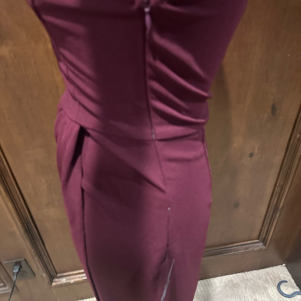 NWT SIZE XS Lulu's Elegant One Shoulder Wine Dress