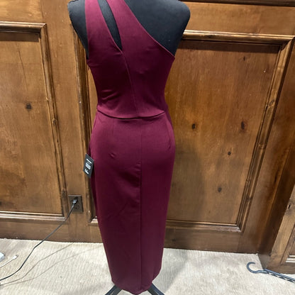 NWT SIZE XS Lulu's Elegant One Shoulder Wine Dress