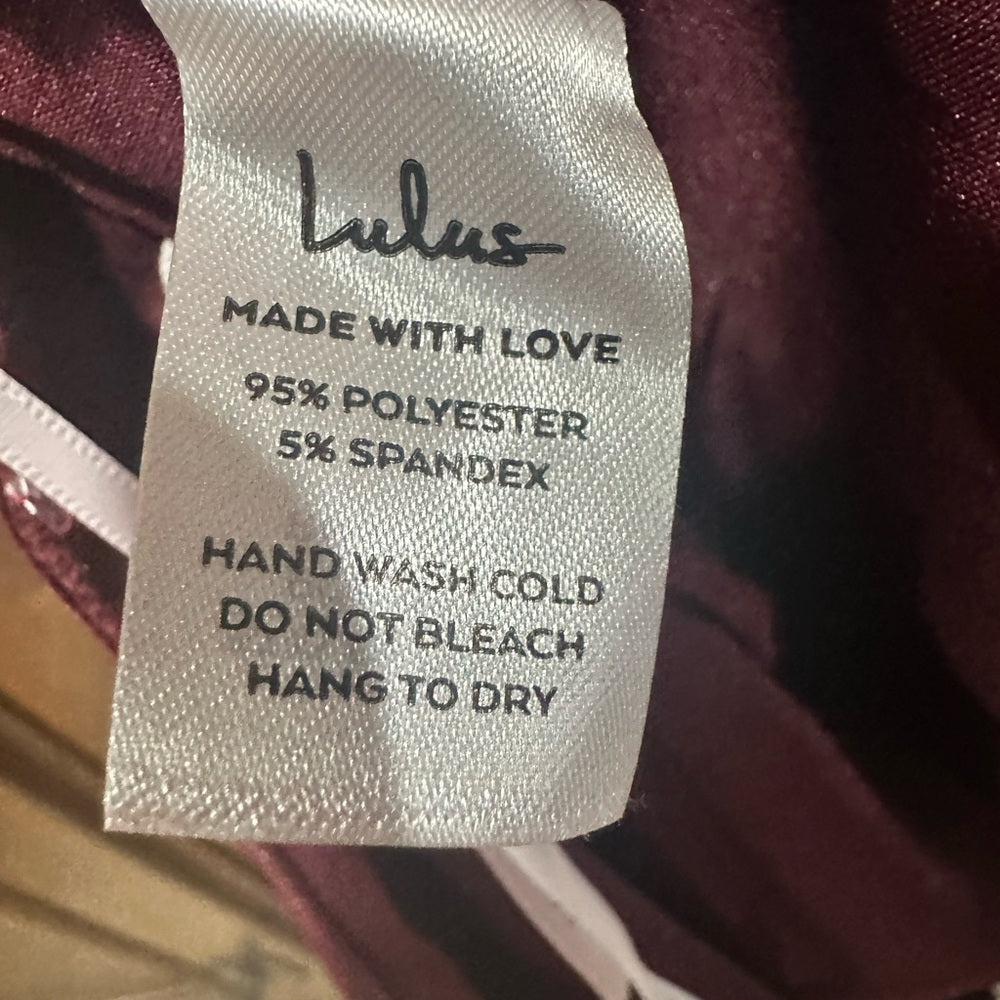 NWT SIZE XS Lulu's Elegant One Shoulder Wine Dress